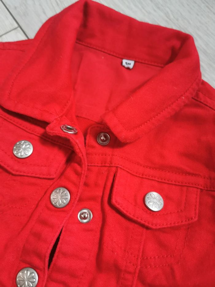 Veste jean rouge bébé / 6 mois - photo numéro 5