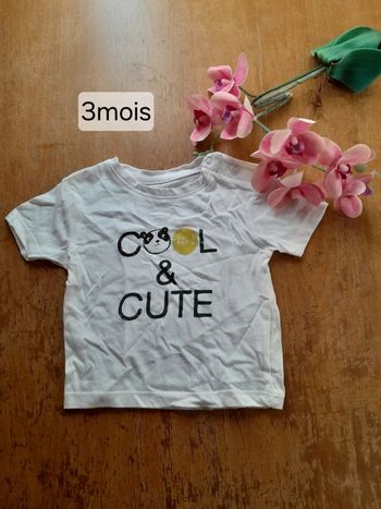 Tee-shirt mixte 3 mois neuf coton