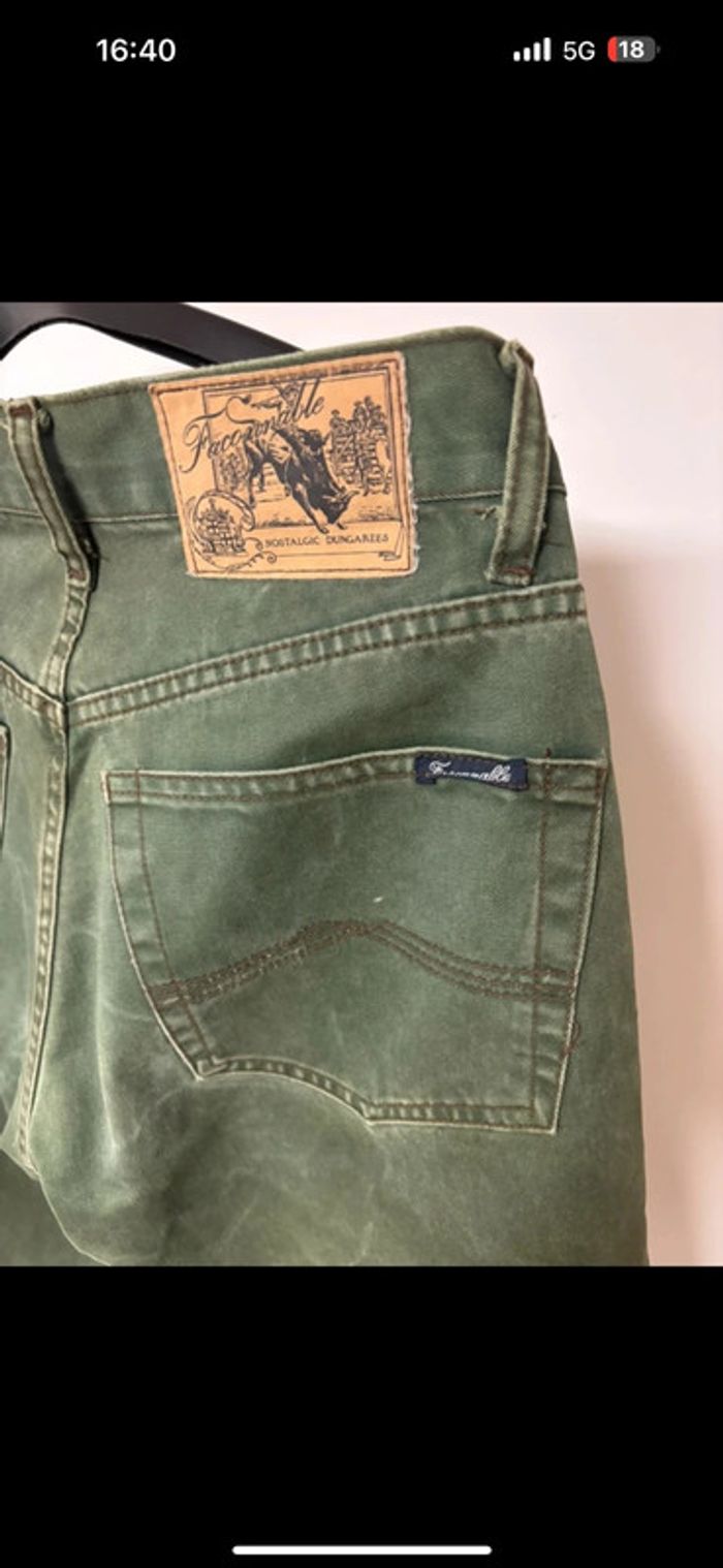 Jean Faconnable Vintage Vert - Taille 29 - Coupe Droite - photo numéro 6