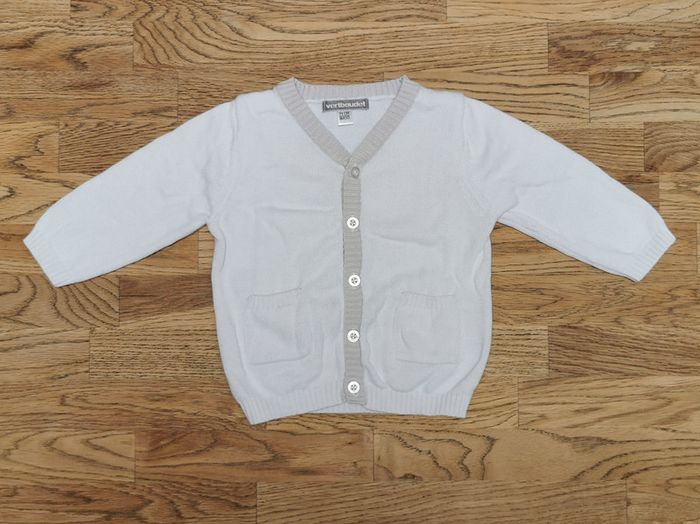 Gilet blanc/beige Verbaudet 9 mois - photo numéro 2