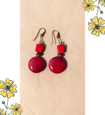 Boucles d’oreilles vintage rouges – Collection Terres d’Ailleurs