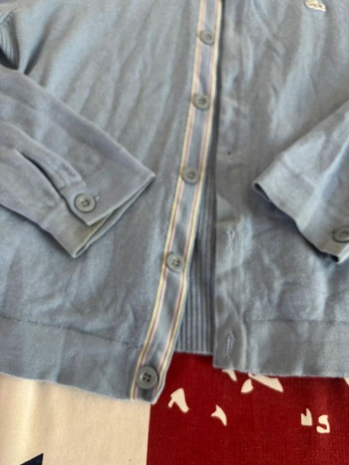 Veste en coton Lacoste blanc de couleur bleu clair taille xs/s femme - photo numéro 5