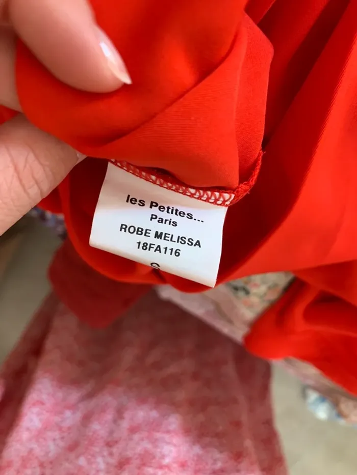Robe asymétrique rouge orange Les Petites taille S - photo numéro 7