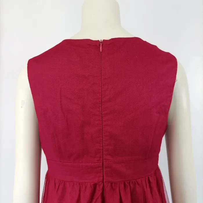 Robe bordeaux midi style empire broderies dorées – 1.2.3 Paris – taille 36 A055 - photo numéro 8