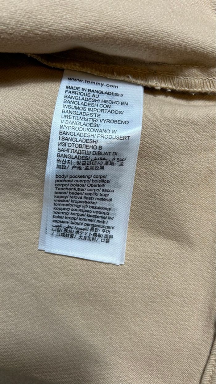 Veste Tommy Hilfiger - Coton Biologique - Beige taille XL - photo numéro 8