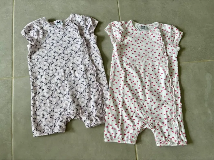 Lot de 2 combi pyjamas été TAO 23M 86 cm