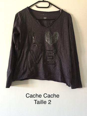 T-shirt manches longues / pull gris Cache Cache Taille 2