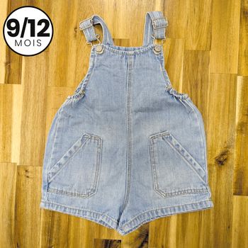 Salopette courte en jeans ZARA neuve 9-12 mois 80 cm