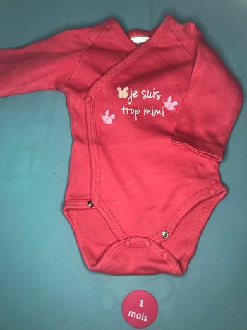 Body manches longues rose 1mois