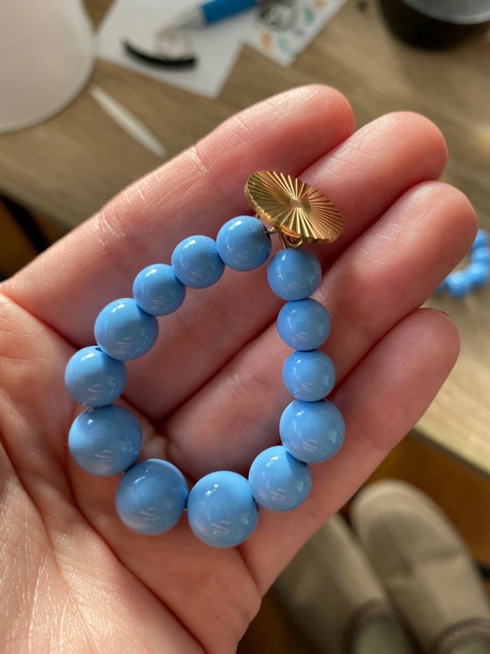 Boucles d’oreilles bleu - photo numéro 3