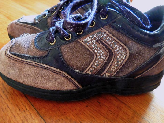 Chaussure cuir fille Geox 29 ballerine + baskets beige violet lot TBE - photo numéro 5