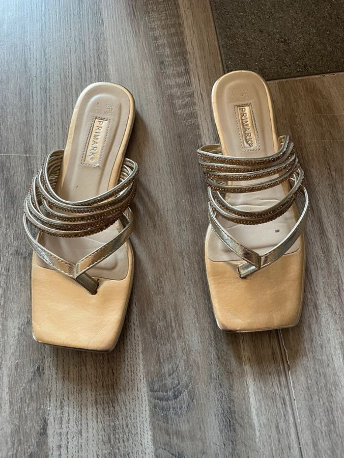 Mules tong nu pieds doré pointure 37