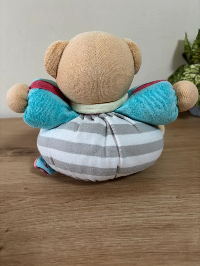 Doudou peluche ours boule grelot étoile bleu kaloo - photo numéro 3