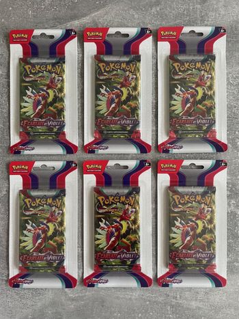 Lot de 6 boosters pokemon EV1, écarlate et violet, neufs sous blister.