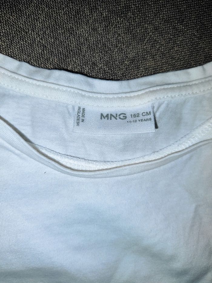 T-shirt blanc mango froufrou épaule - photo numéro 3