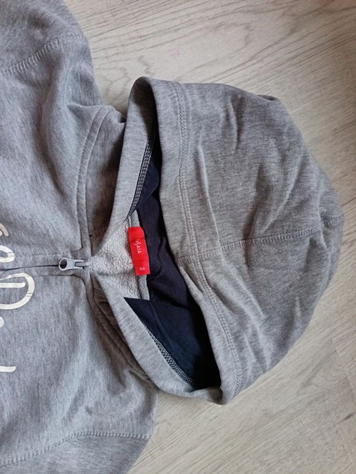 Sweat 14 ans fille gilet fermeture éclair capuche gris Tissaia - photo numéro 8