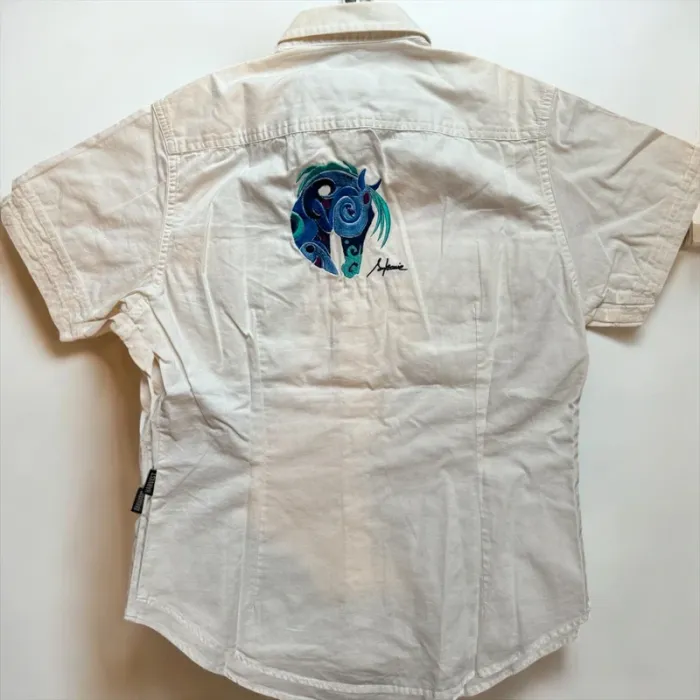 Chemisier manche courte avec broderie équestre - photo numéro 2