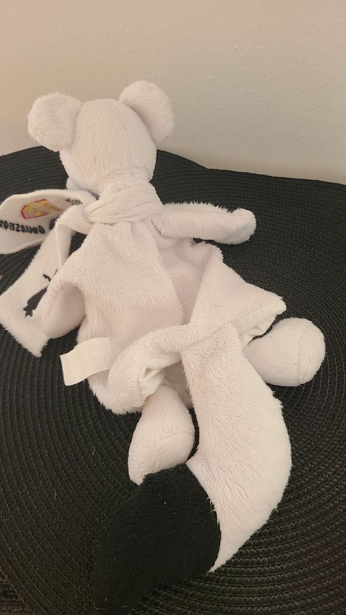 Doudou marionnette souris blanche noir ELB - photo numéro 2