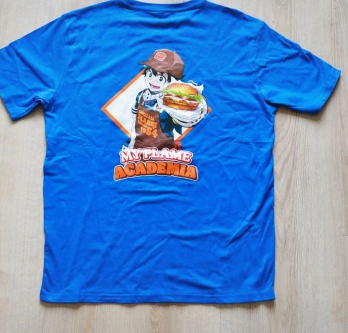 T-Shirt manga homme  My Flame Academia X Burger King Taille L Nouveau Neuf bleu