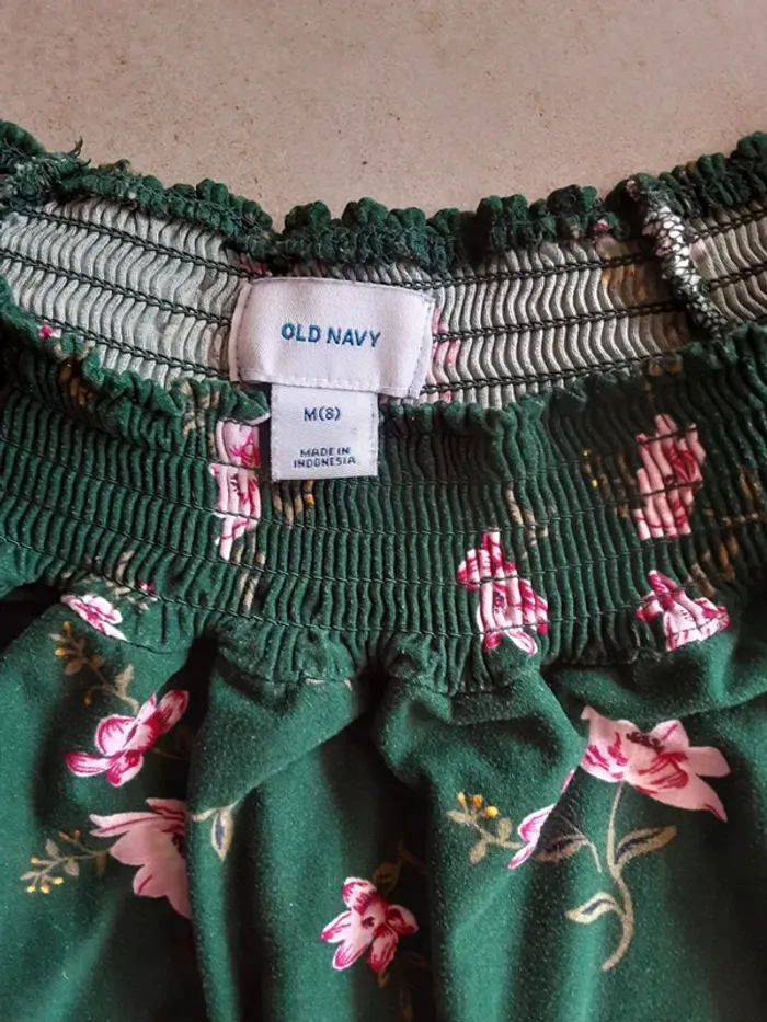Blouse vert fleurs T. 8 ans - photo numéro 2