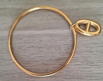 BRACELET JONC BRELOQUE GRAIN DE CAFE ACIER INOXYDABLE