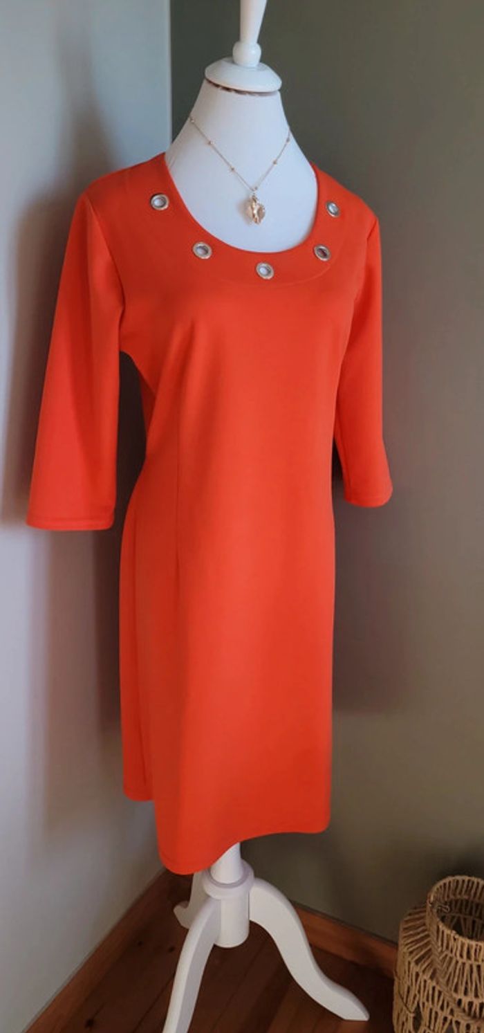 Jolie robe Victor Orange Taille L Parfait état - photo numéro 3