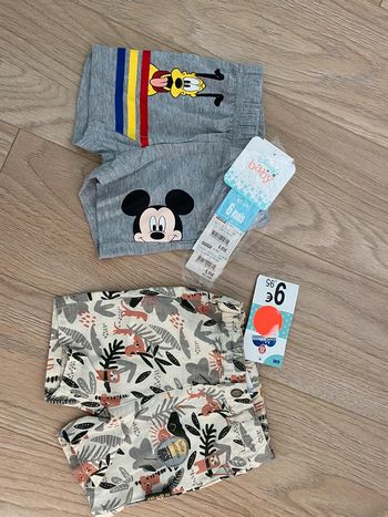 Lot de 2 shorts 6 mois neufs avec étiquette