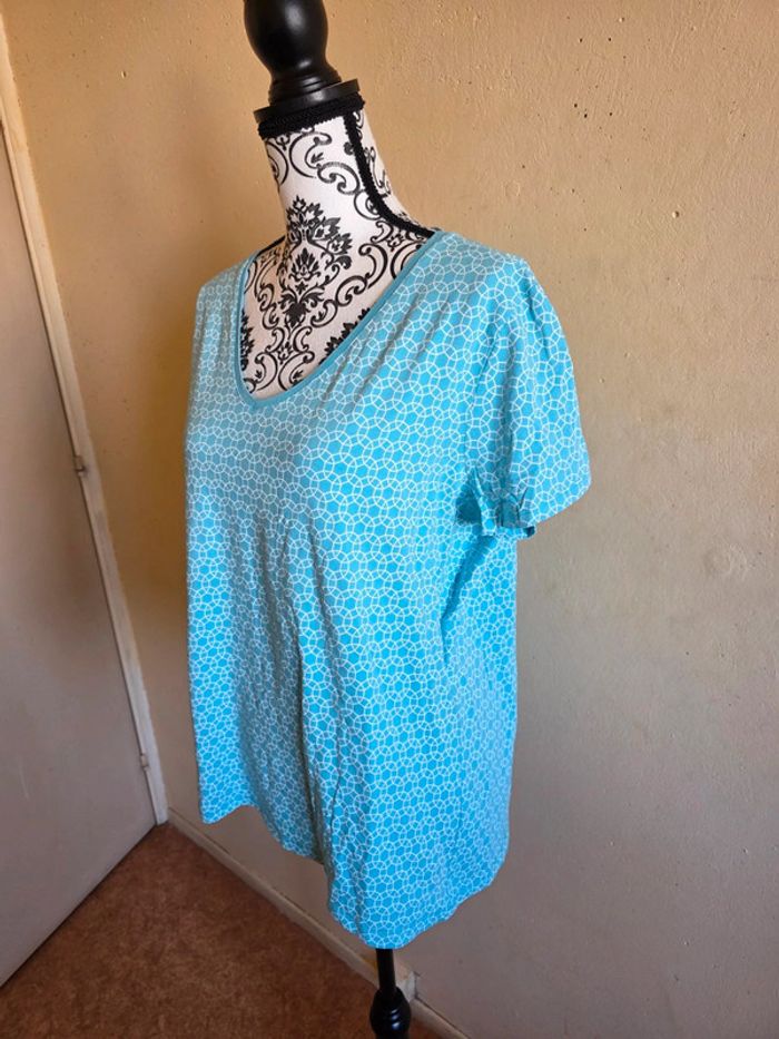 Tee shirt turquoise femme T : Xl - photo numéro 2