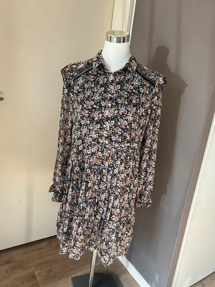 Cherry Paris robe voilée, imprimée, fleur florale taille 3/40