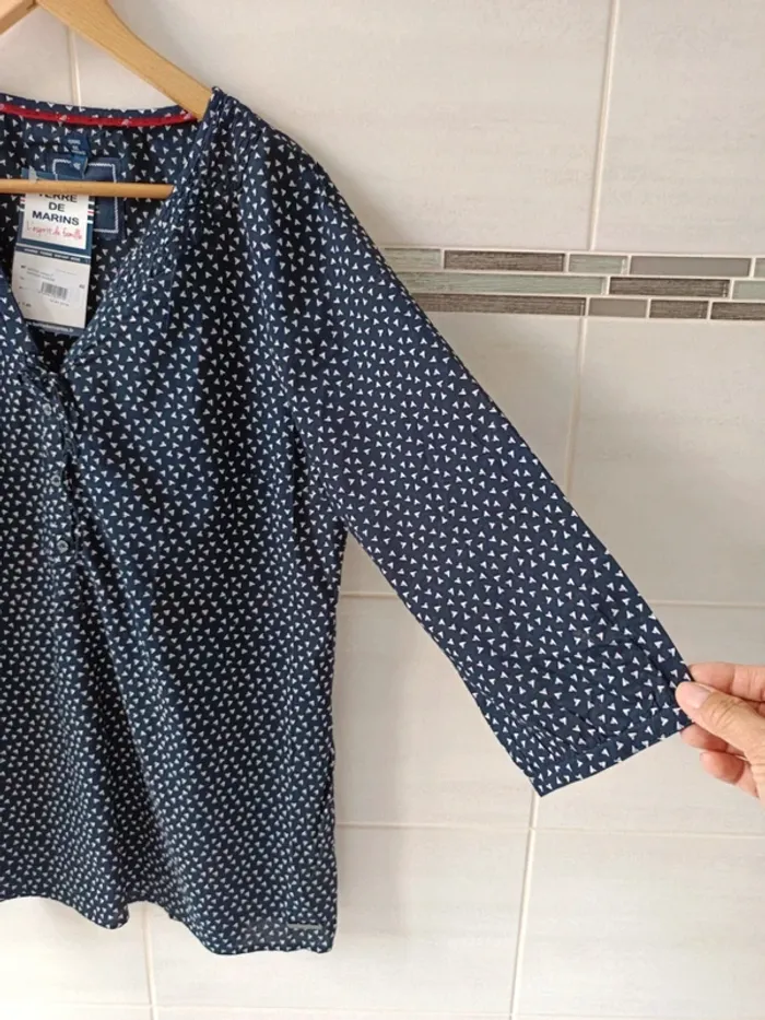 Chemise Terre de Marins t.46, 100% coton - photo numéro 3
