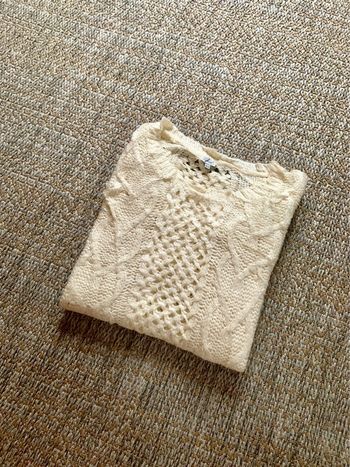 Pull long D’hiver façon tricot Knitwear cable vintage beige crème