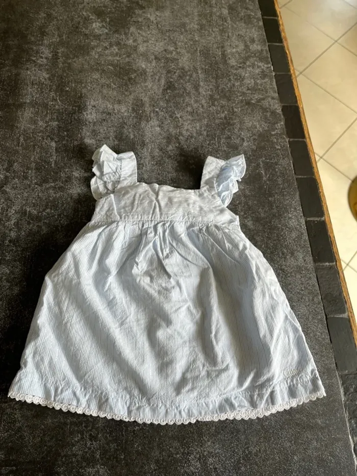 Robe bretelle bleue clair 6 mois Chloé