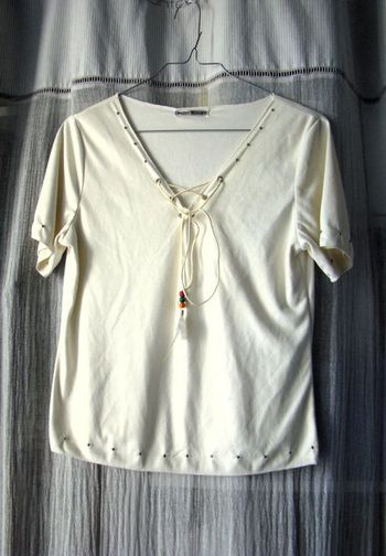 tunique neuve ivoire T38 genre indien