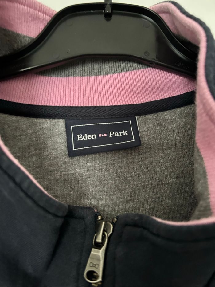 Veste zippée bleu marine avec col écusson brodé Éden Park 4XL - photo numéro 3
