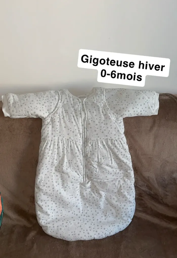 Gigoteuse hiver chaude blanche avec étoiles 0-6mois natalys - photo numéro 6