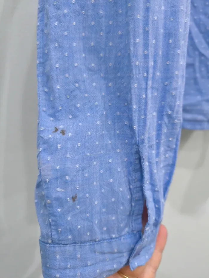 Blouse légère bleu ciel à pois blancs – Taille 38 - photo numéro 4