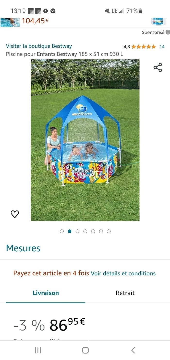 Piscine BESTWAY 5618T 1,83m ×51cm. - photo numéro 2