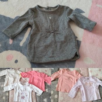 Lot vêtements 6 pièces bébé fille T1 Mois