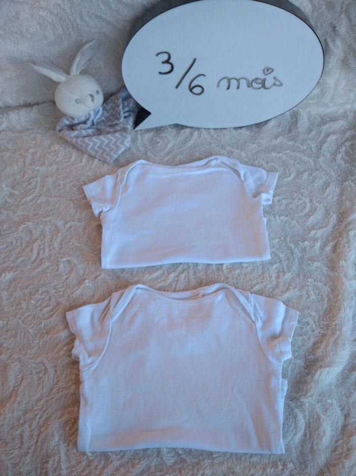 Lot de 2 bodies manches courtes Mixte 3/6 mois Next Baby 100% coton
