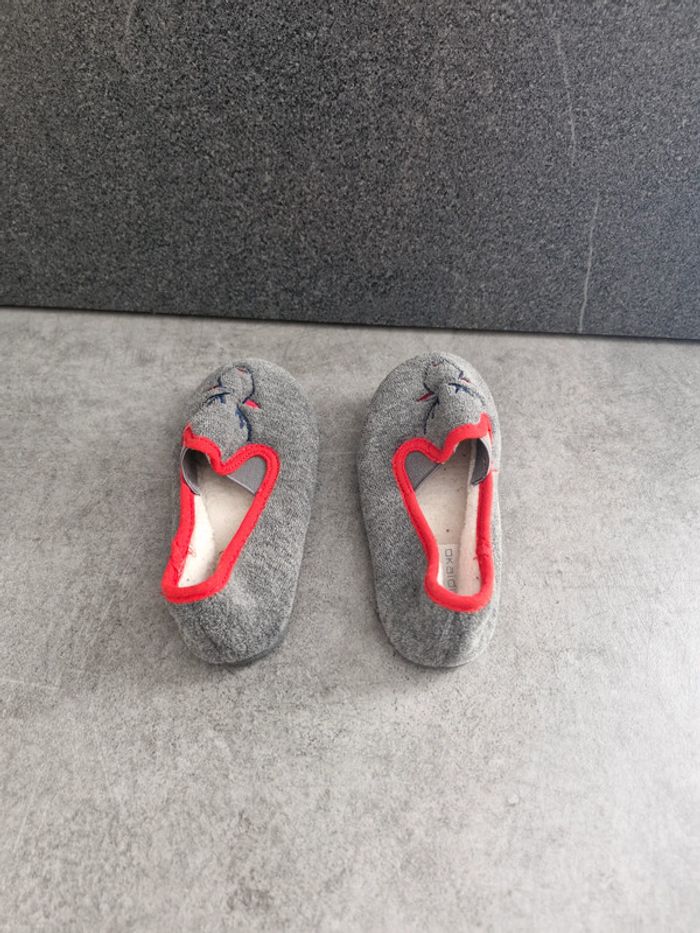 Chausson mixte 25 Okaïdi gris rouge - photo numéro 4
