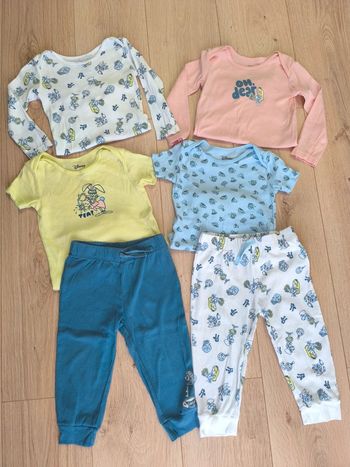 Lot fille 2 bodies ML / 2 MC / 2 pantalons Disney Amazon Essentials Thème Alice - 24 mois