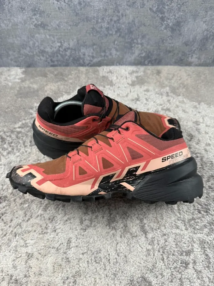 Salomon SpeedCross 6 - Black & Orange & Bordeaux - photo numéro 7