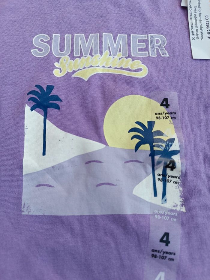 🔸 T-shirt Manches Courtes Summer - Kiabi 4 ans🔸 - photo numéro 2