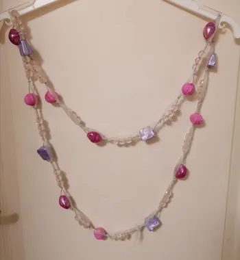 Sautoir rose et violet