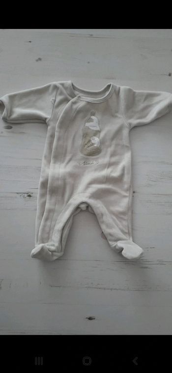 Pyjama fille naissance Absorba velour écru