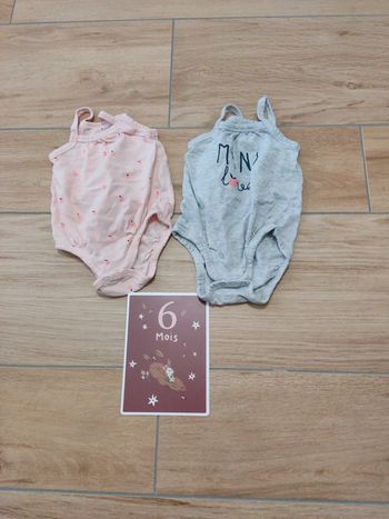 Lot de 2 bodys débardeur 6 mois