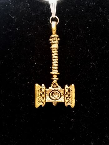 Collier corde de cire + pendentif viking