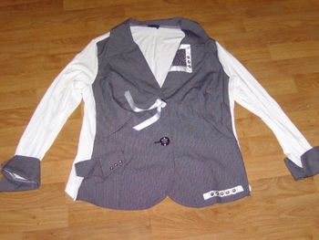 Veste SISTER'S MORE grise et blanche taille XL NEUVE