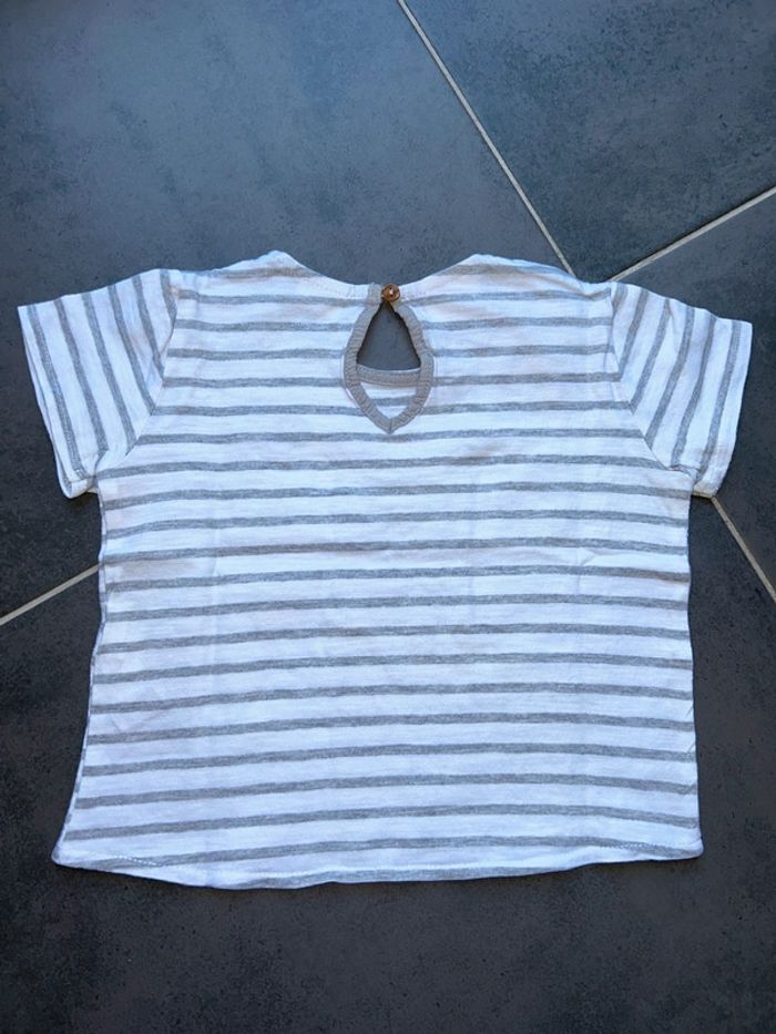 T-shirt manches courtes ample rayures bébé fille Zara - photo numéro 4