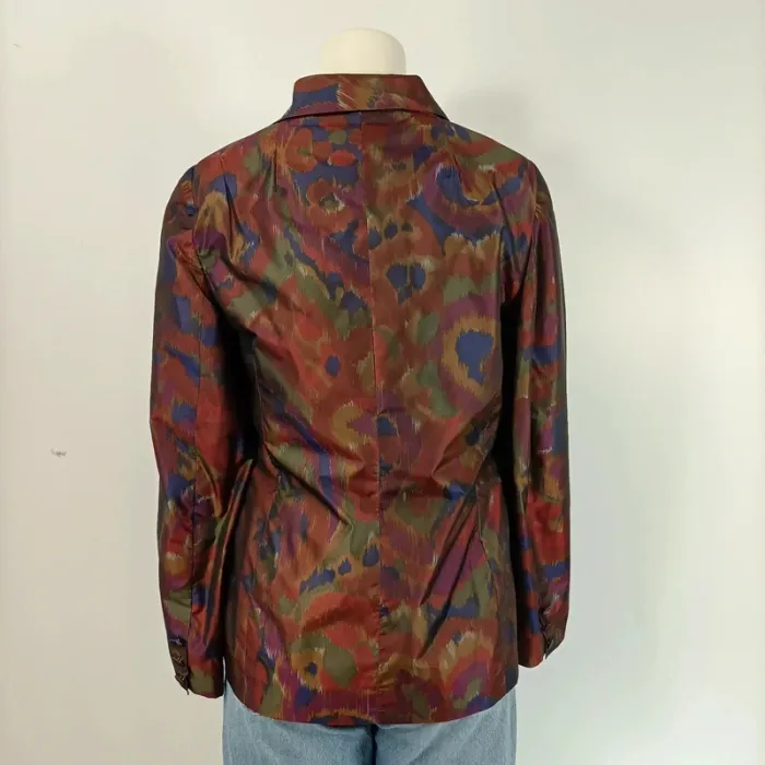 Veste vintage satinée imprimée abstrait - Taille 38/40 - A115 - photo numéro 4